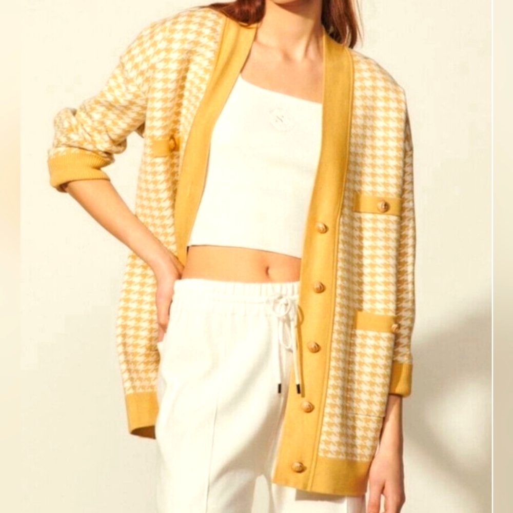 Joie Gingham Cardigan XS